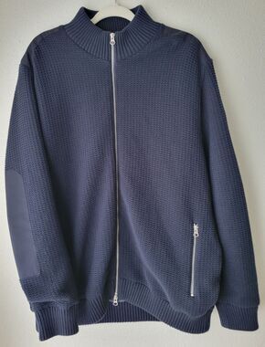 Holebrook Sweden Windproof Knit Jacket Men’s XXL Navy Full Zip Rare Archival